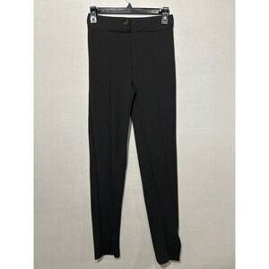 Black Fitted Ankle Slit‎ Pants Womens Size 38 Career Stretch Modern Minimalist